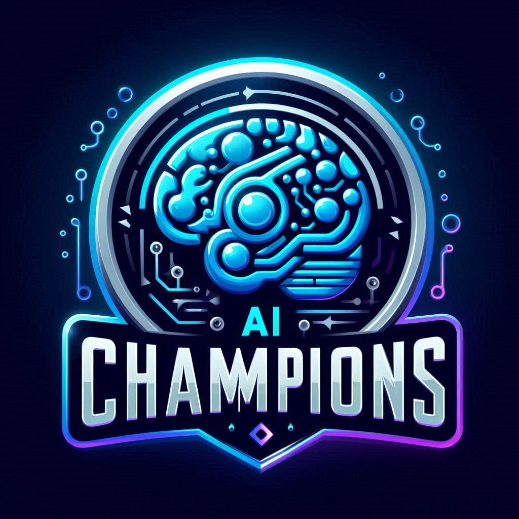A futuristic and sleek logo for AI Champions, featuring a glowing AI brain, digital circuit elements, and a modern tech-inspire (1)jpg